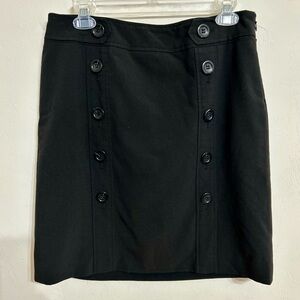 Ann Taylor Black Double-Breasted Pencil Skirt 8P